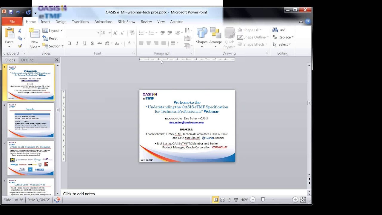 2014 07 22 13 30 Understanding the OASIS eTMF Specification for Technical Professionals
