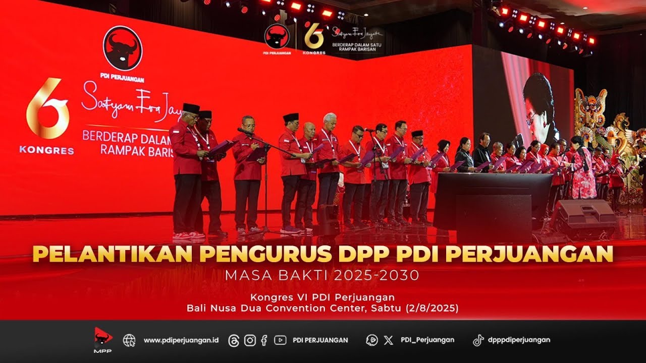 Pelantikan Pengurus DPP PDI Perjuangan Periode 2025-2030