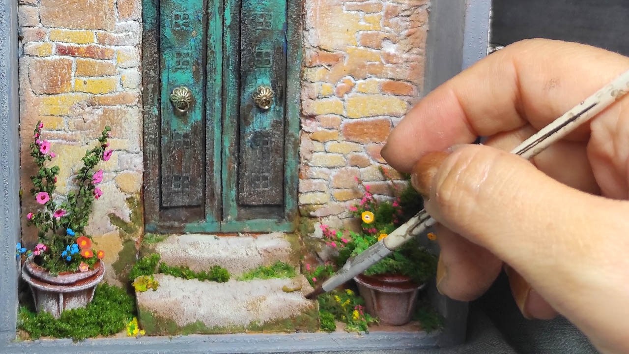 VINTAGE DOOR  🚪🌸 | DIY MINIATURE DIORAMA SET