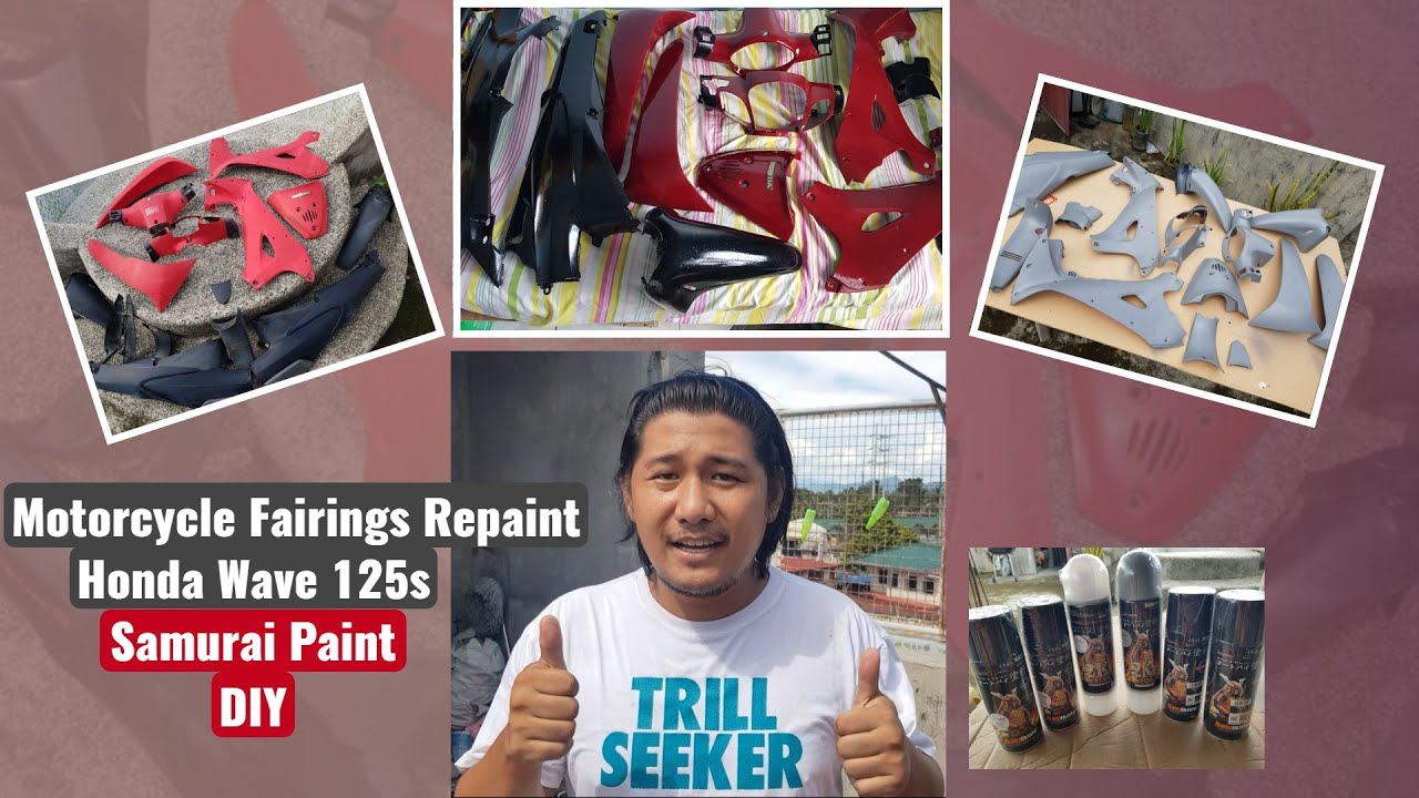 How to repaint motorcycle fairings | Honda Wave 125s | Samurai Paint | DIY painting