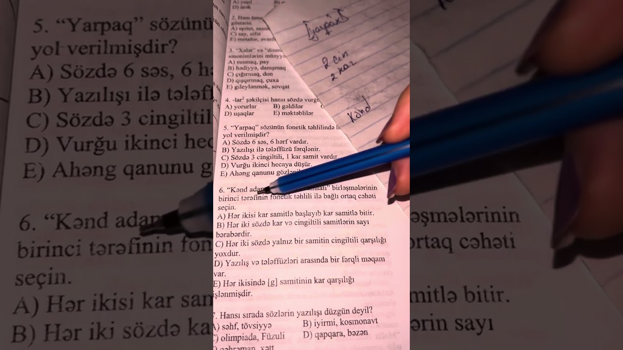 DÖVLƏT QULLUĞU,MİQ,SERTİFİKASİYA ÜÇÜN 10 SUALDAN İBARƏT SINAQ İZAHI.