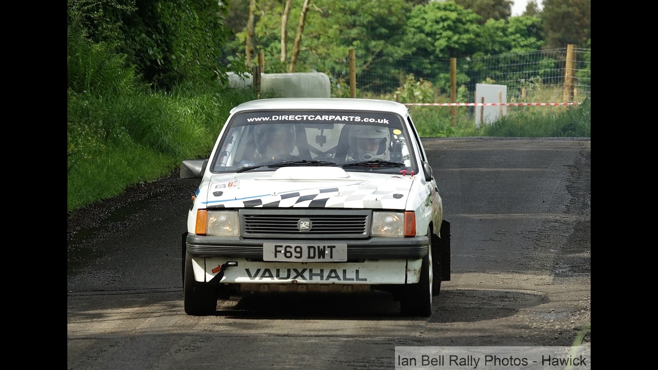Jim Clark Reivers rally 2024 - Stage 5 Scotts View. In car with Simon & Greg in the Vauxhall Nova.