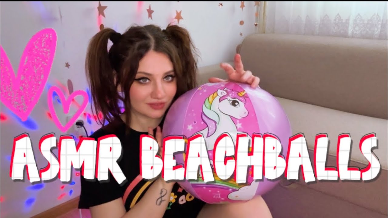 ASMR | Blowing and Popping Beachballs + Spit Painting 💚