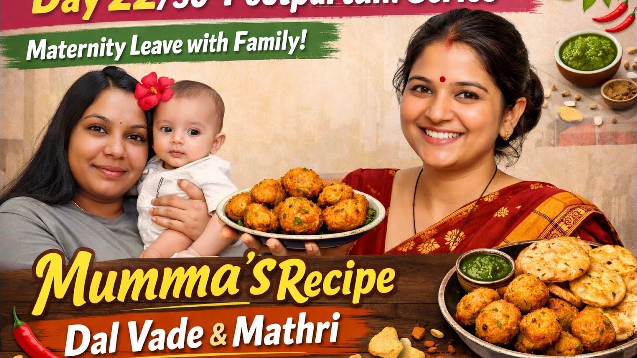 Day 22/30 Postpartum Series | Maternity Leave with Family ❤️ | Mumma’s Dal Vade & Mathri Recipe