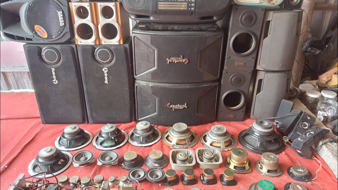 Vỏ thùng Arirang, cassette JVC,bass 25, 20, chép loa nội địa,loa kẹo kéo,loa trợ lời, mạch súp.