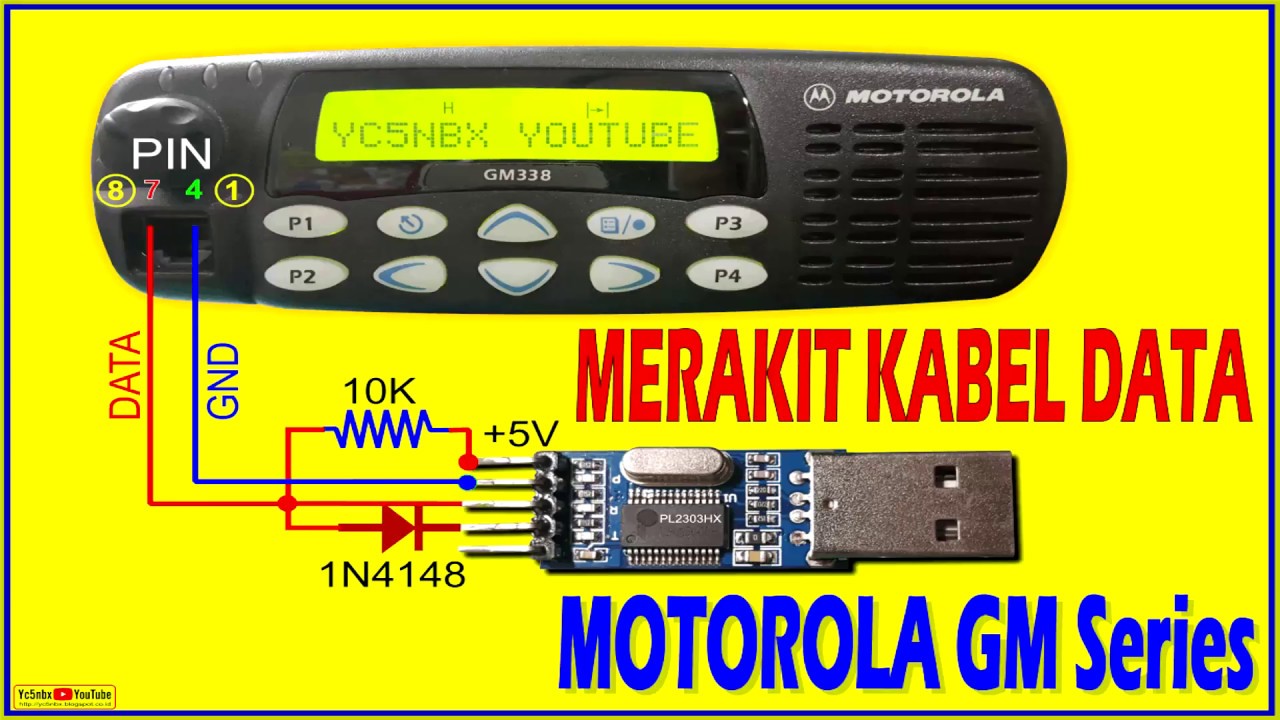 MERAKIT KABEL DATA  MOTOROLA  GM338 - CDM1550