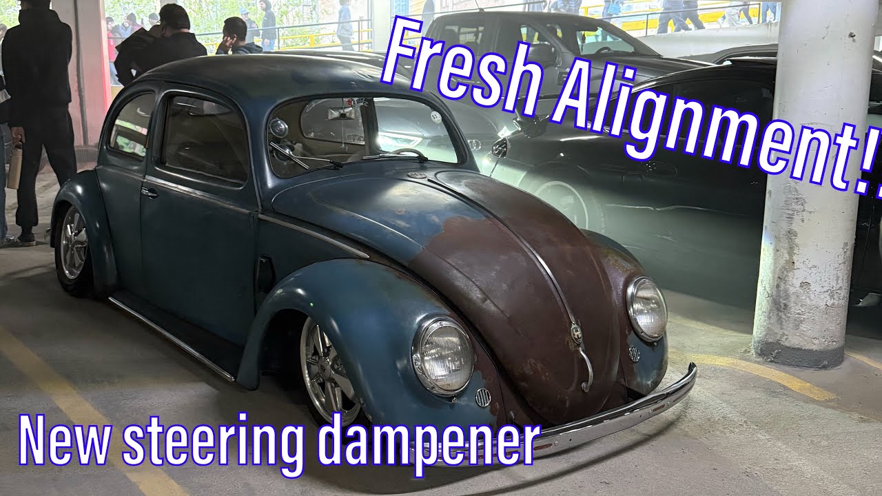 Work on the ‘51 beetle! Window seals, steering dampener, alignment 