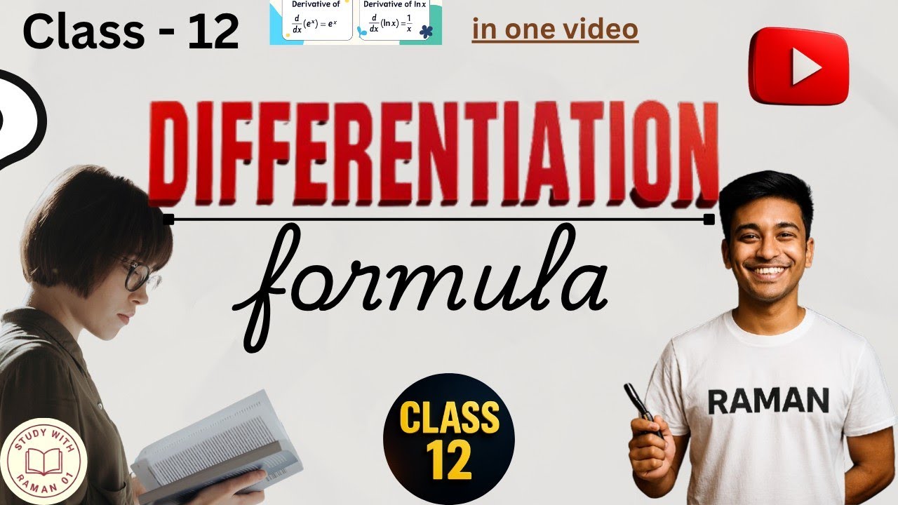 "Differentiation Formulas Class 12 | All-in-One Master Video by Raman Sir" || Class 12 Math Formula 