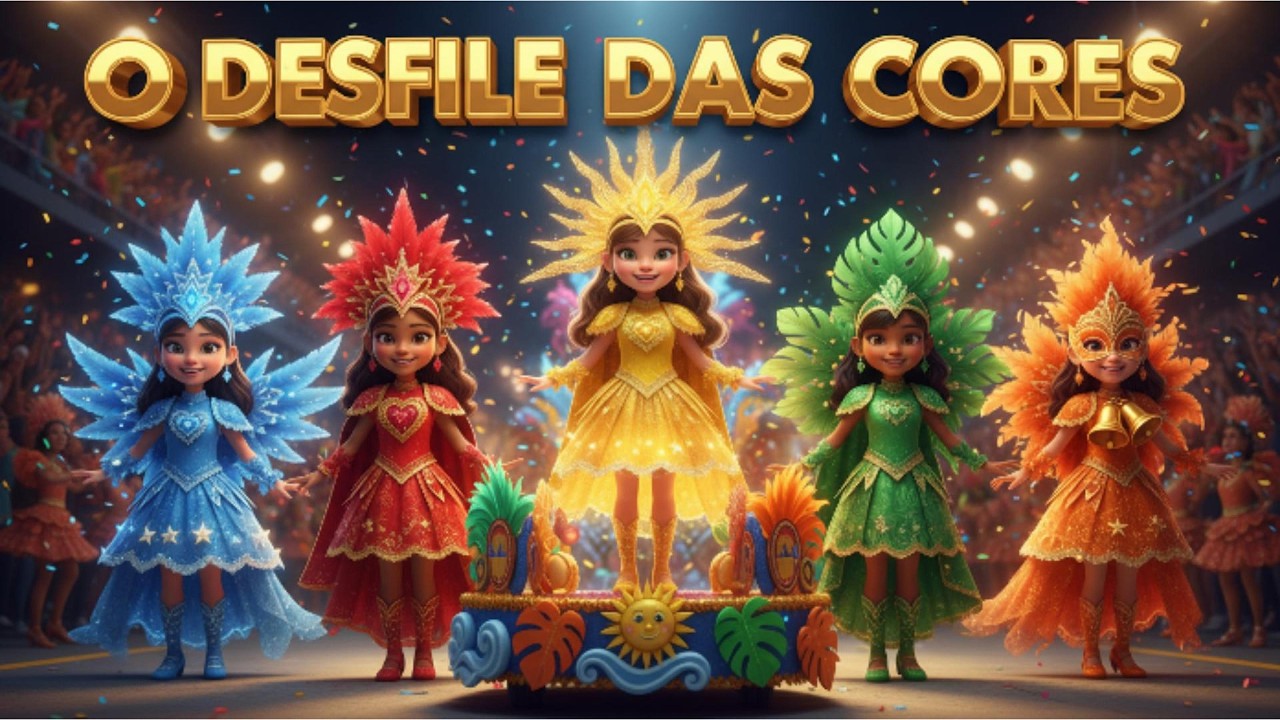 O Desfile das Cores 🎭🌈 | Música Infantil de Carnaval