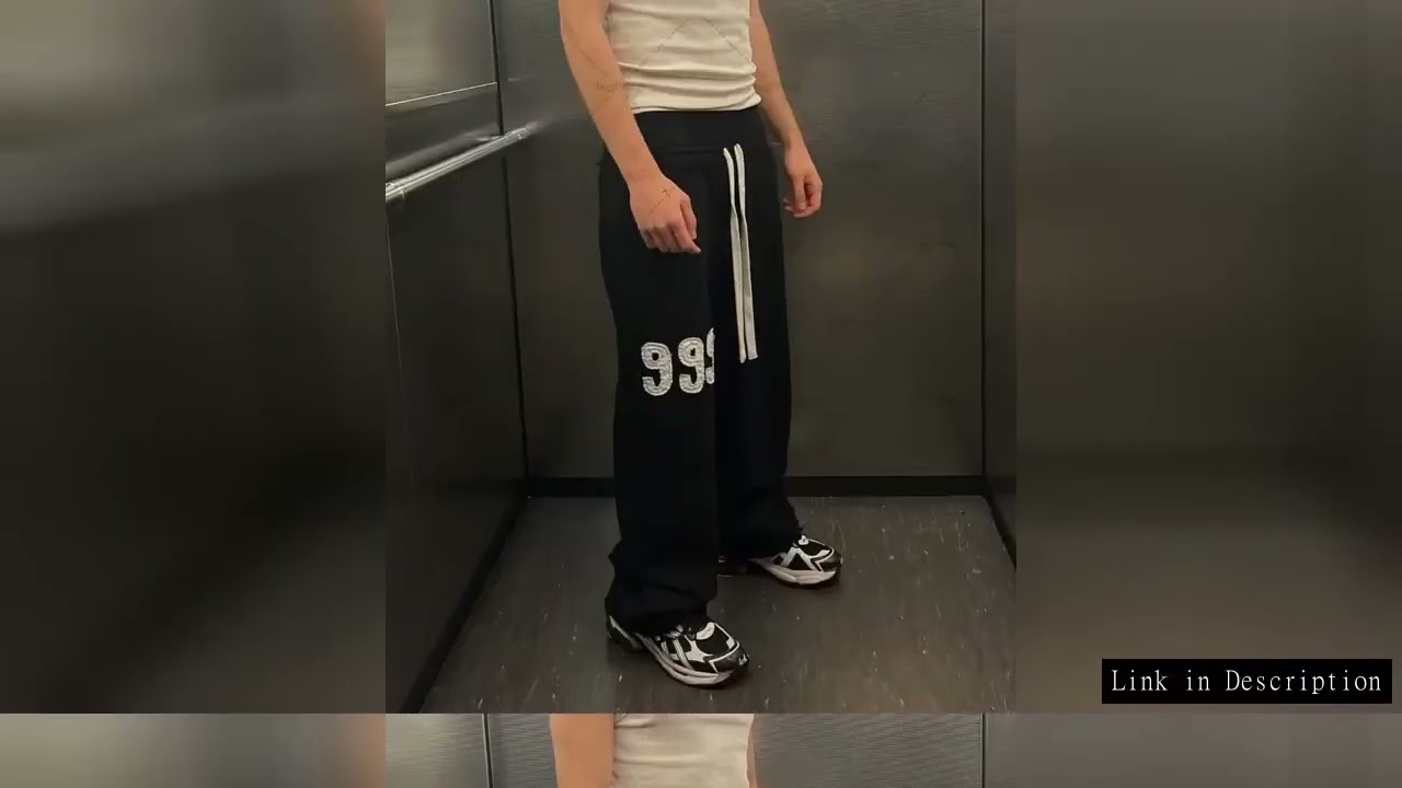 Hip-hop Trendy Streetwear Trousers American Retro Classic 999 Straight DrawstrinSweatpants Goth High