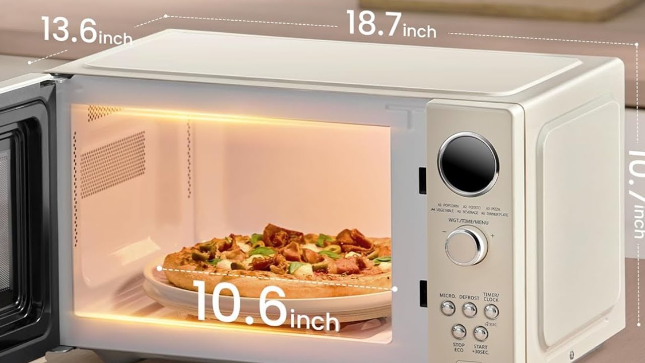 Stylish & Compact! COMFEE' Retro Microwave with Auto Menus & Multi-stage Cooking 🔥