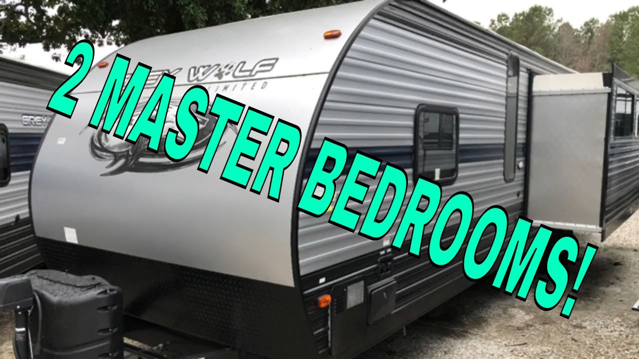 NEW 2019 FOREST RIVER GREY WOLF 29TE TWO QUEEN BED TRAVEL TRAILER 2 MASTER BEDROOMS DODD RV SHOW