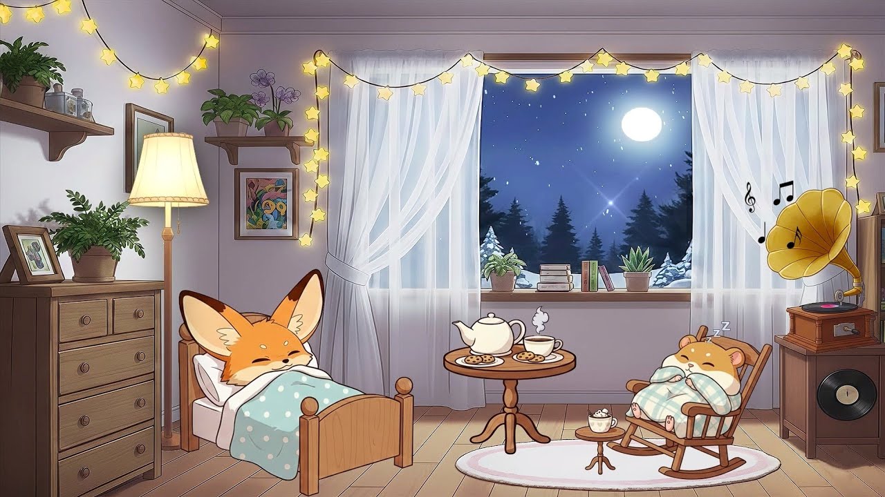 Cozy Lofi Night 🌙 Deep Sleep & Relaxation with Fennec & Hamster [Lofi Hip Hop / Chillhop]