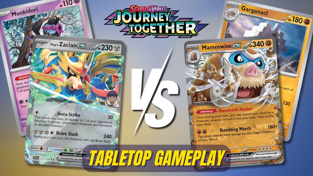 Бывший Зациан Хопа против бывшего Мамосвайна | Геймплей Pokemon TCG Journey Together после ротации