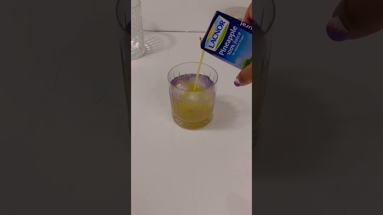 Easy Gin Cocktail Recipe: Pineapple Tom Collins with Butterfly Pea Infused Gin