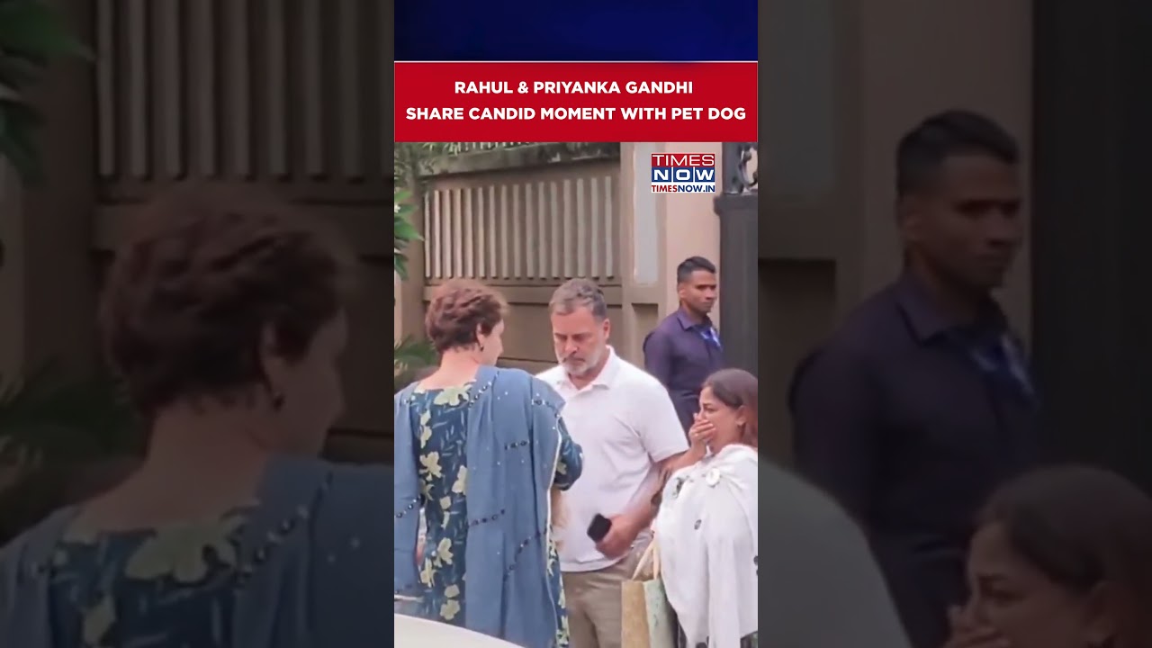Rahul And Priyanka Gandhi's Candid Moment With Pet Dog, Spend Time With Children | Watch #shorts