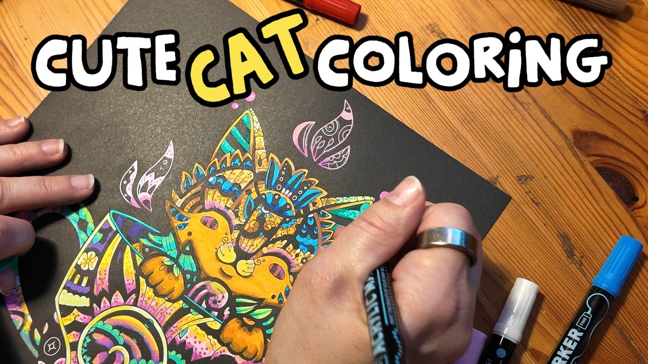 Acrylic Cat Coloring: Calm Down With Me 🐱