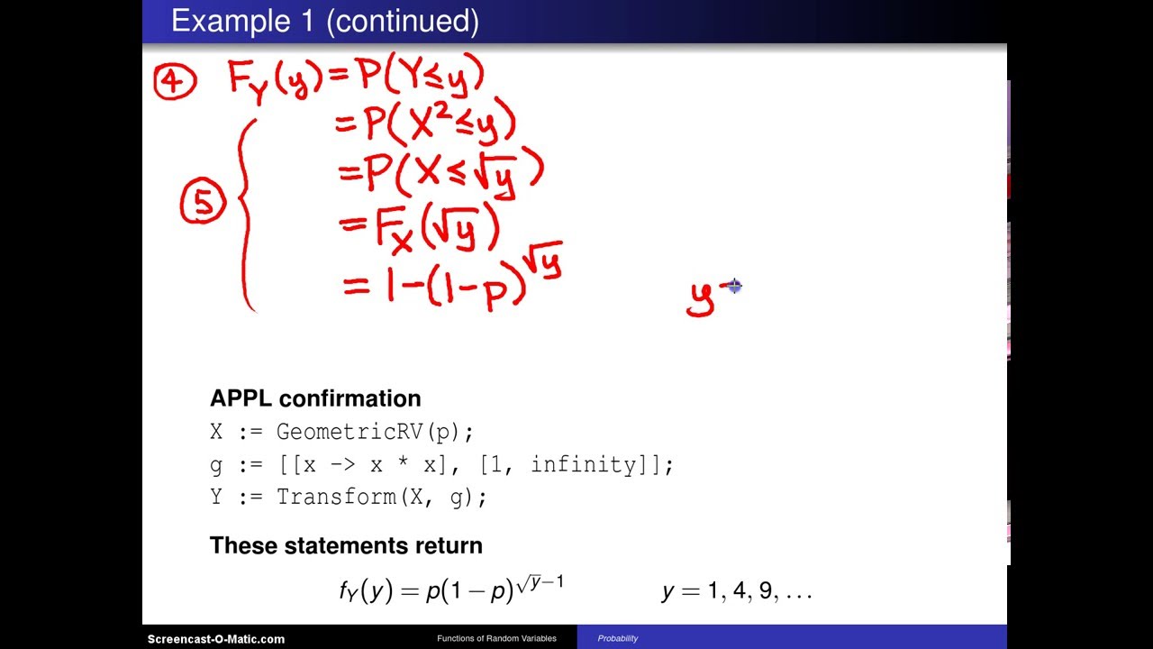Cumulative distribution technique -- Example 1