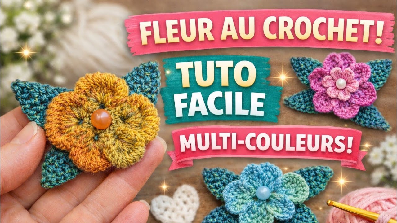 🌸 Fleur au crochet originale | Tuto facile pas à pas | Idée déco & accessoires