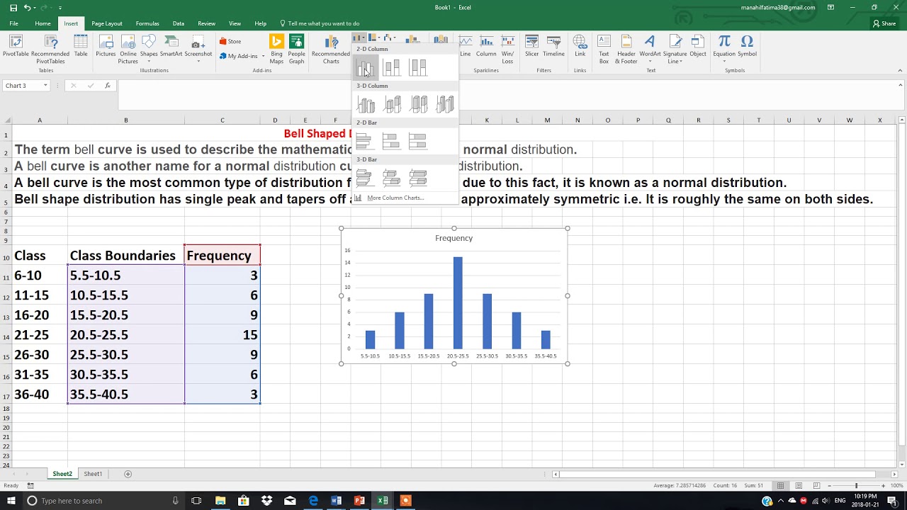 Statistics Bell shaped Distributions in English