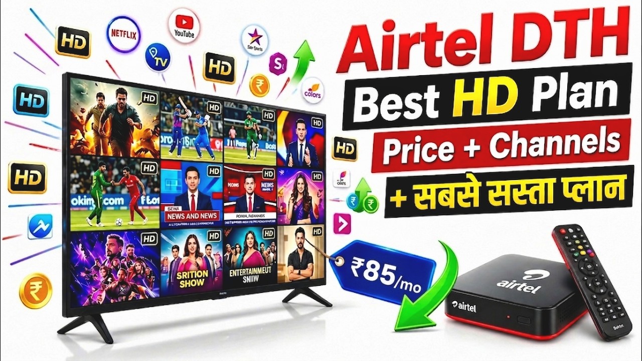 Airtel DTH Best Recharge Plan 2026 | How to Recharge Airtel Dish TV Recharge Plan in HD Set Top Box