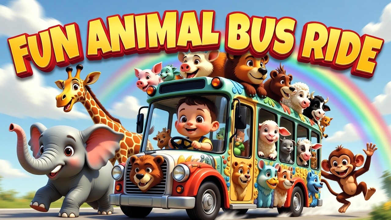 Happy Animal Bus Ride 🐾 | Fun Kids Adventure Kids Cartoon