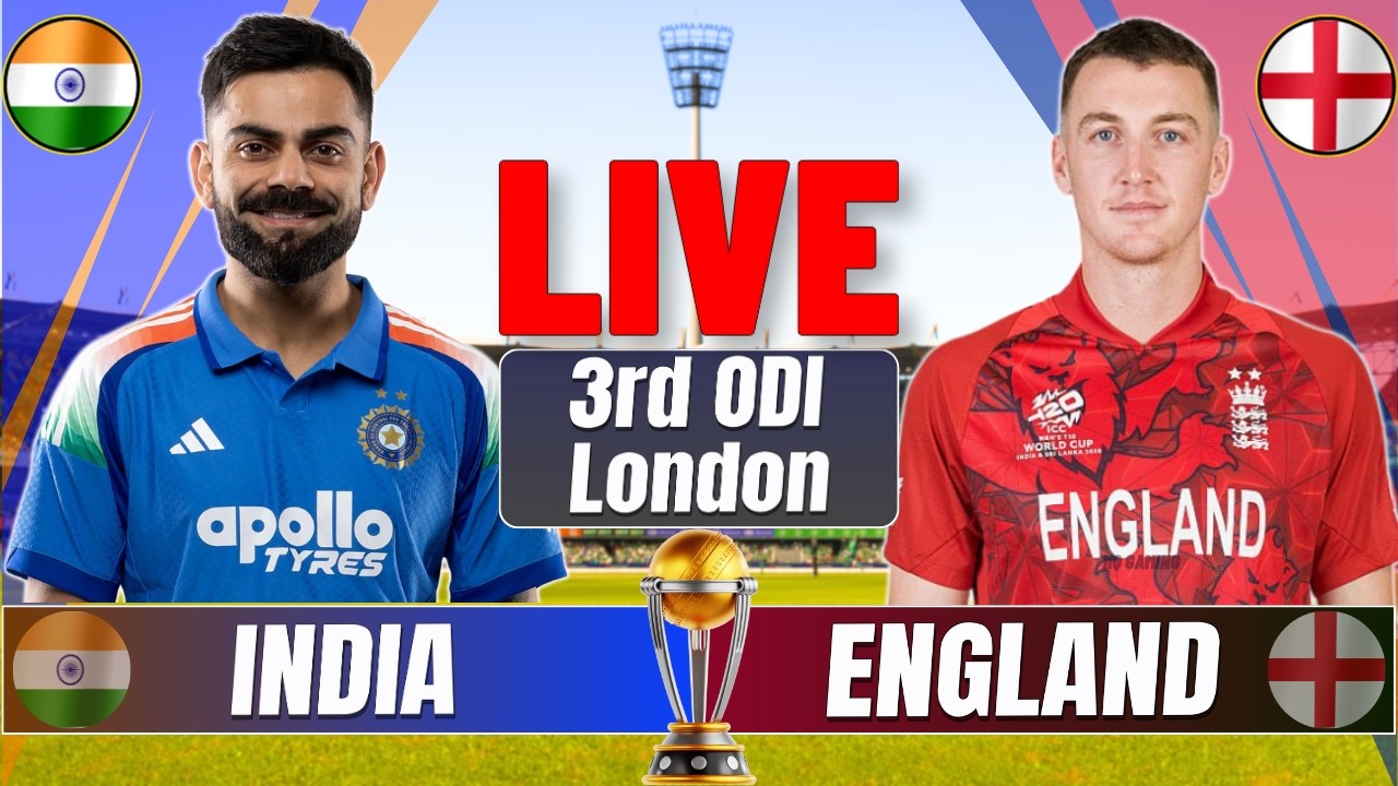 🔴IND vs ENG Live , 3rd ODI | Live Cricket Match Today | India vs England Live