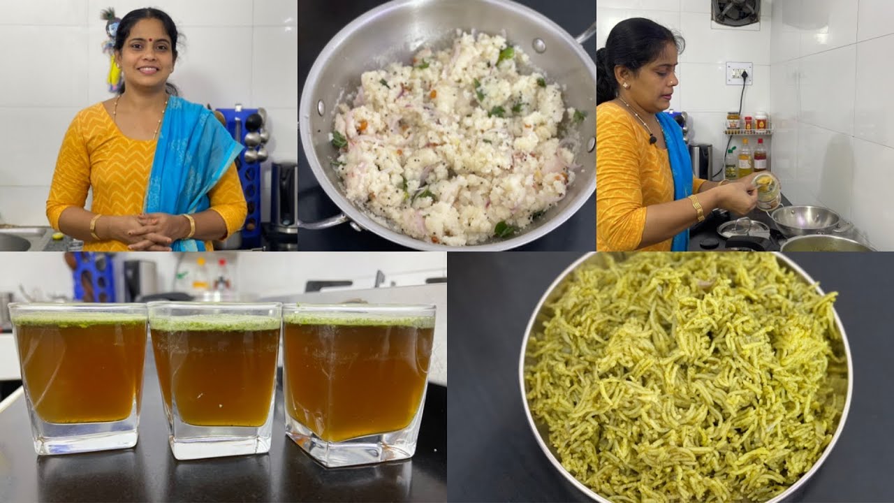 Cooking Vlog | Mint Leaves Rice | Mint Jaggery Juice | Rava Upma