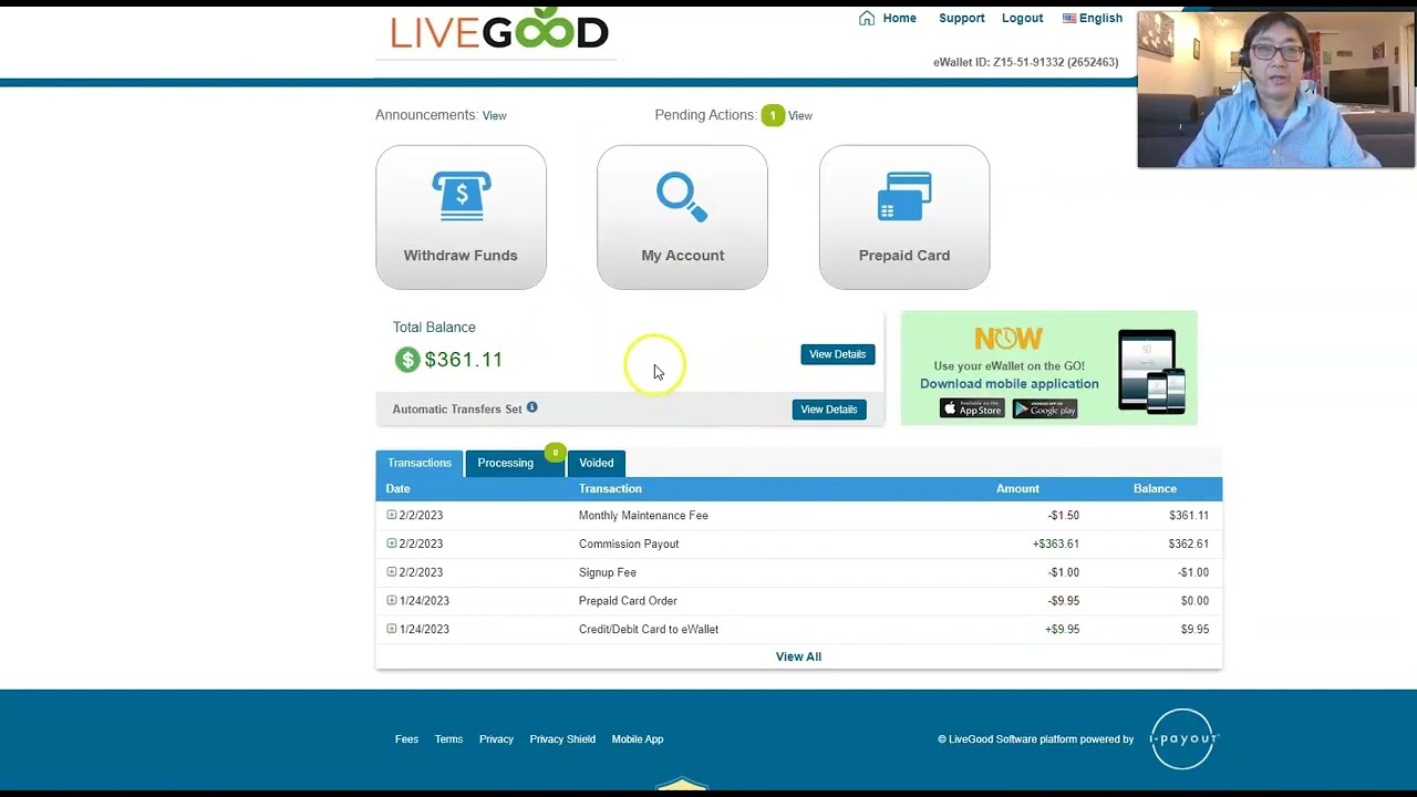 how to set up your payment options in livegood to withdraw commissions