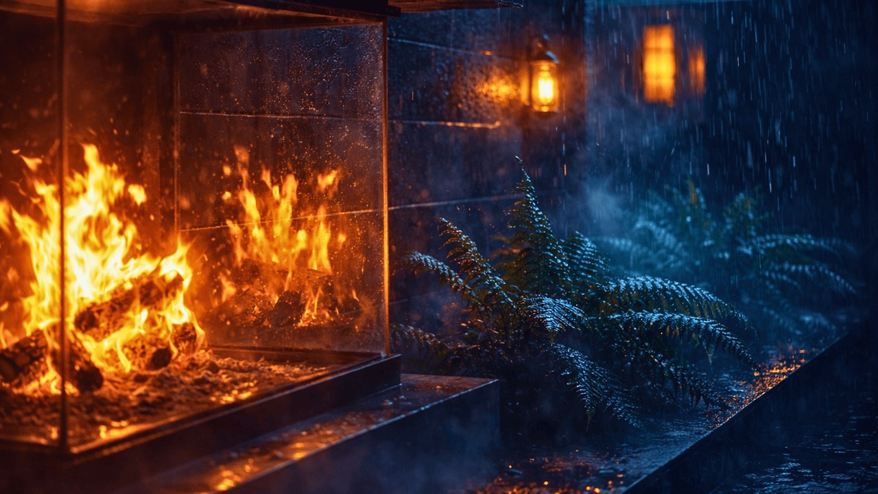 Soft Rain Sounds & Cozy Fireplace for Deep Sleeping & Calm Your Mind 🔥 Rain Sounds for Perfect Sleep