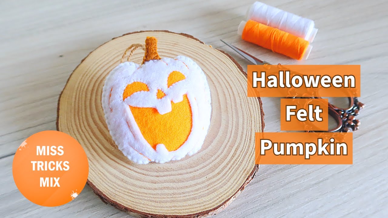 Halloween Pumpkin Felt Ornament | Halloween Craft | Felt Crafts | Sewing Craft