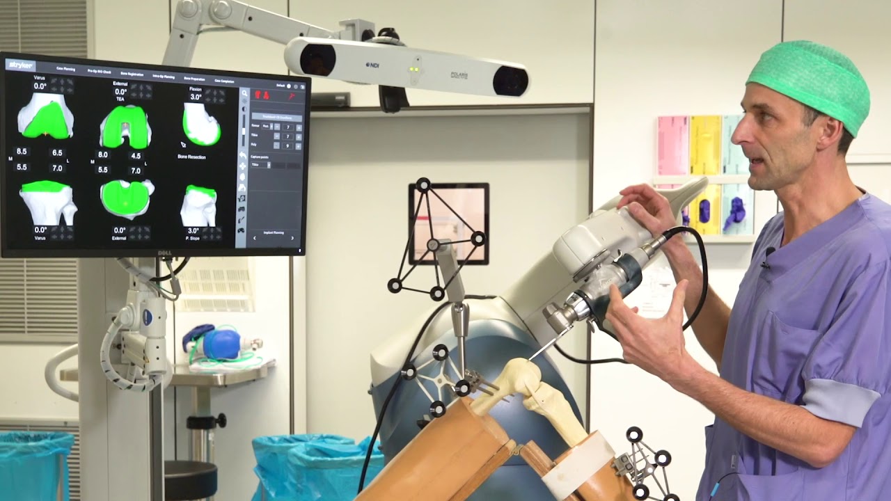 Plaatsing van de knieprothese met behulp van een robot