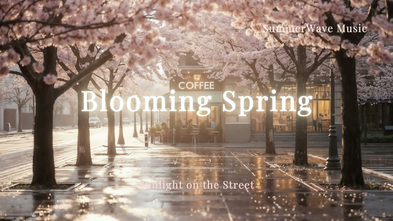 봄 카페 음악 2시간 [Playlist – Blooming Spring Series] 🌸 Sunlight on the Street – Warm Piano After the Rain