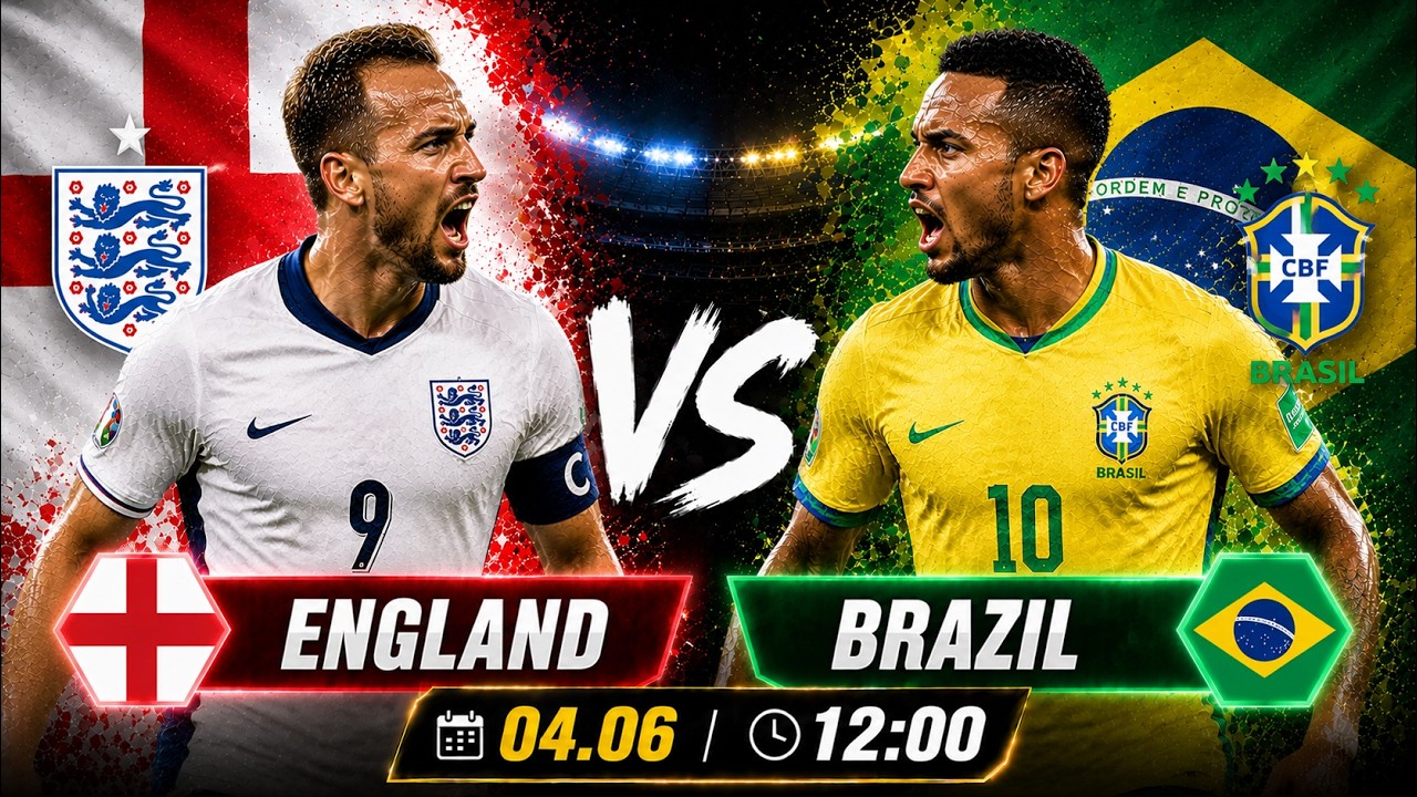 🔴 England vs Brazil | England&rsquo;s Revenge or Brazil&rsquo;s Glory?