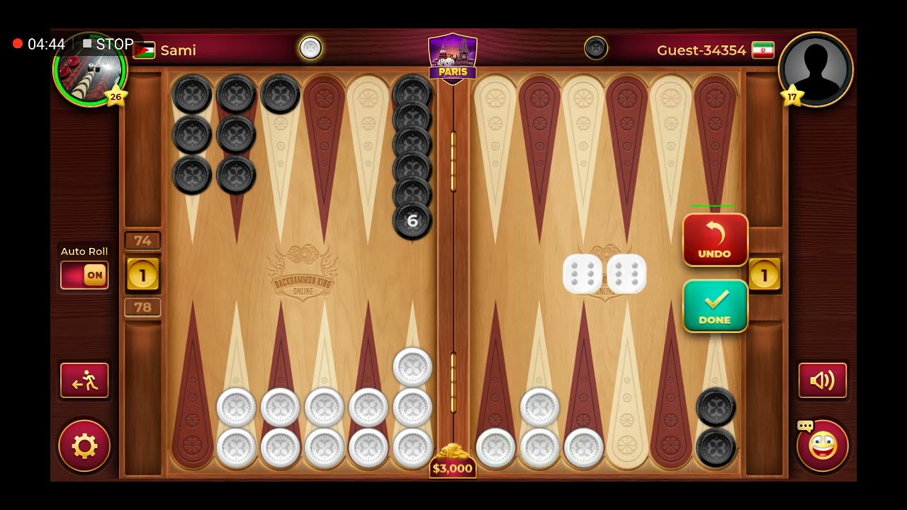 backgammon game #74 مباراة طاولة / طاولي