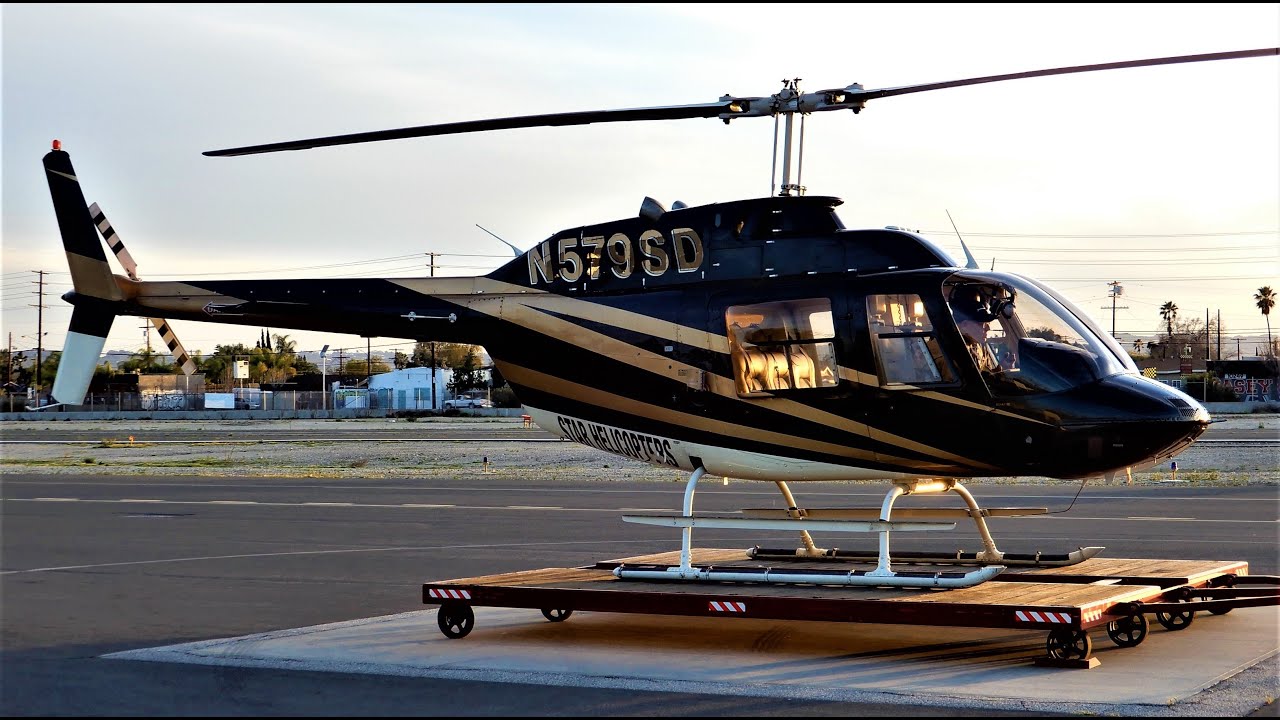 Bell 206B3 Jet Ranger Start-Up & Takeoff 