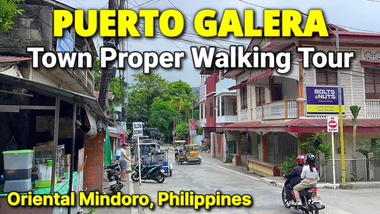 4K 🇵🇭 PUERTO GALERA, PHILIPPINES 2024 | Town Proper Walking Tour & Tricycle Ride to White Beach