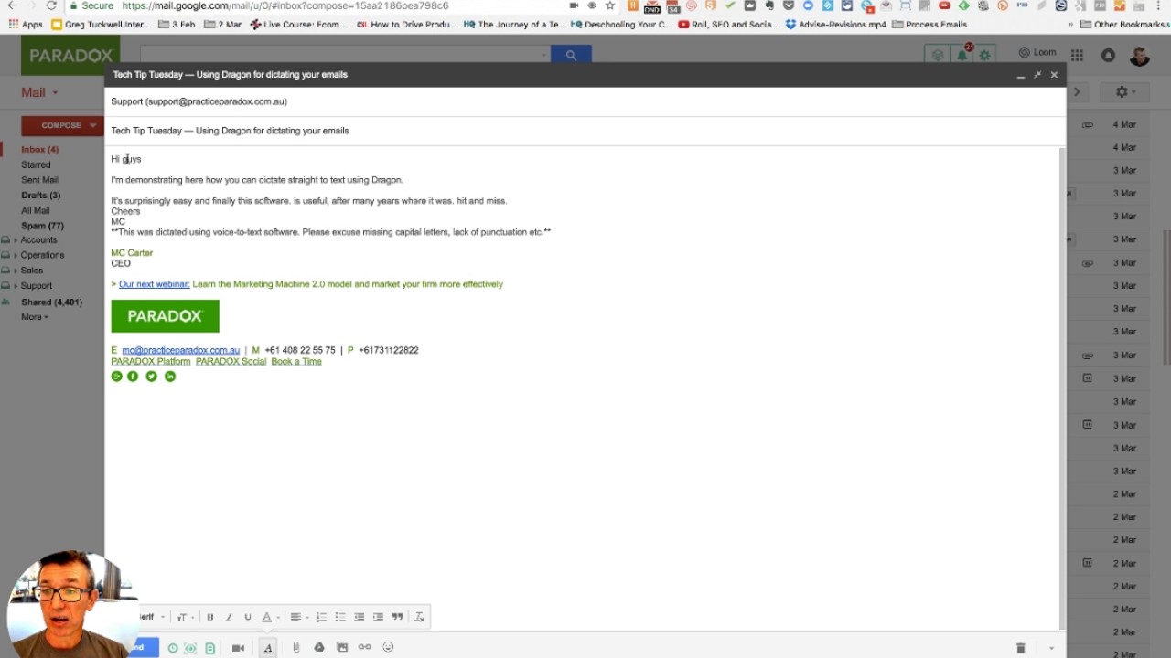 Tech Tip: Using Dragon Dictate to Quickly Process Emails
