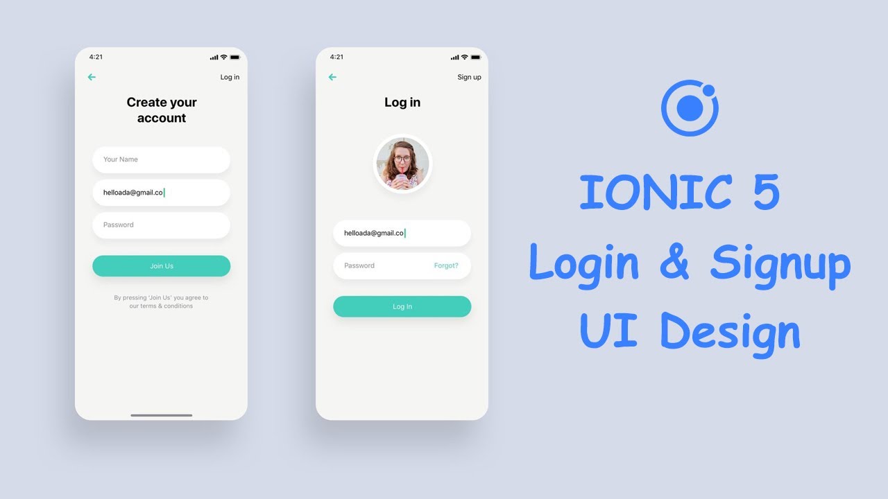 Ionic 5 Sign up and login - Speed UI Design