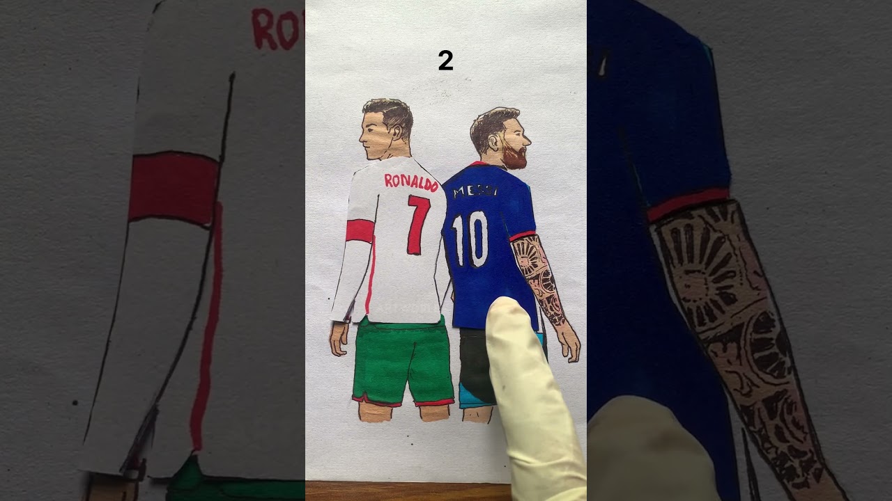 Messi and Ronaldo FIFA WORLD CUP 🏆 #drawing #art #football #shorts