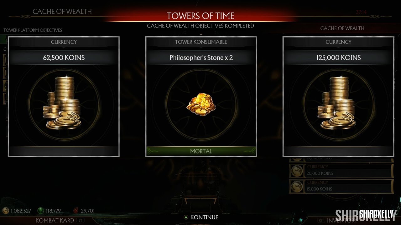 Mortal Kombat 11 : Tower Of Time Key - Shinnering Stone Tower Key | 62K + 125K Koins