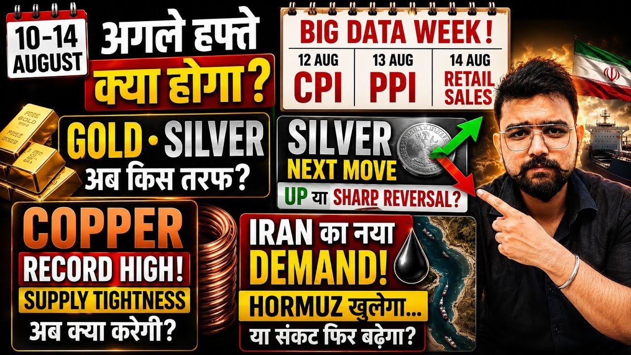 क्या Gold-Silver Rally अब पलटेगी? 10&ndash;14 August में CPI, Fed और Crude Oil का बड़ा खतरा!