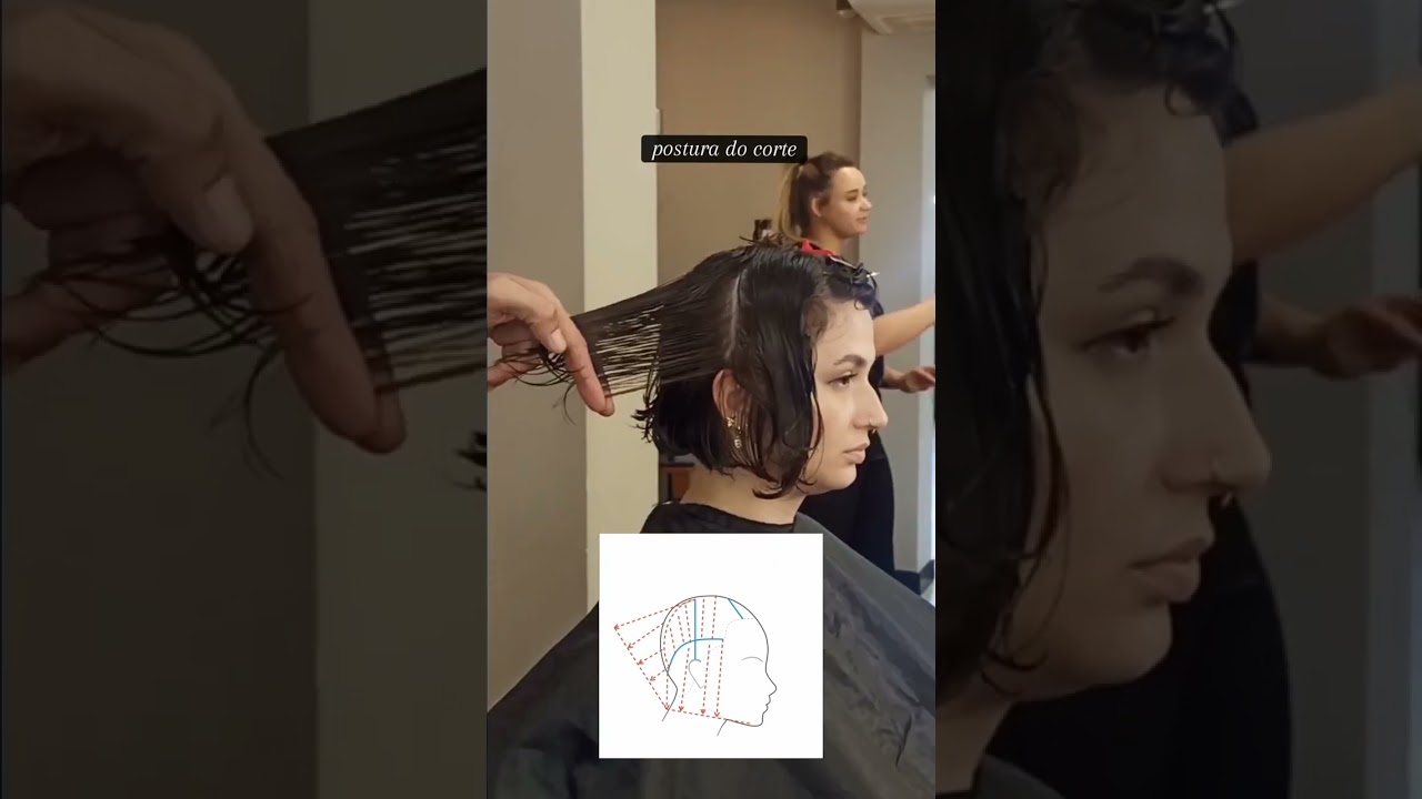 corte cabelo curto passo passo Chanel com camadas repicadas e franja em v
