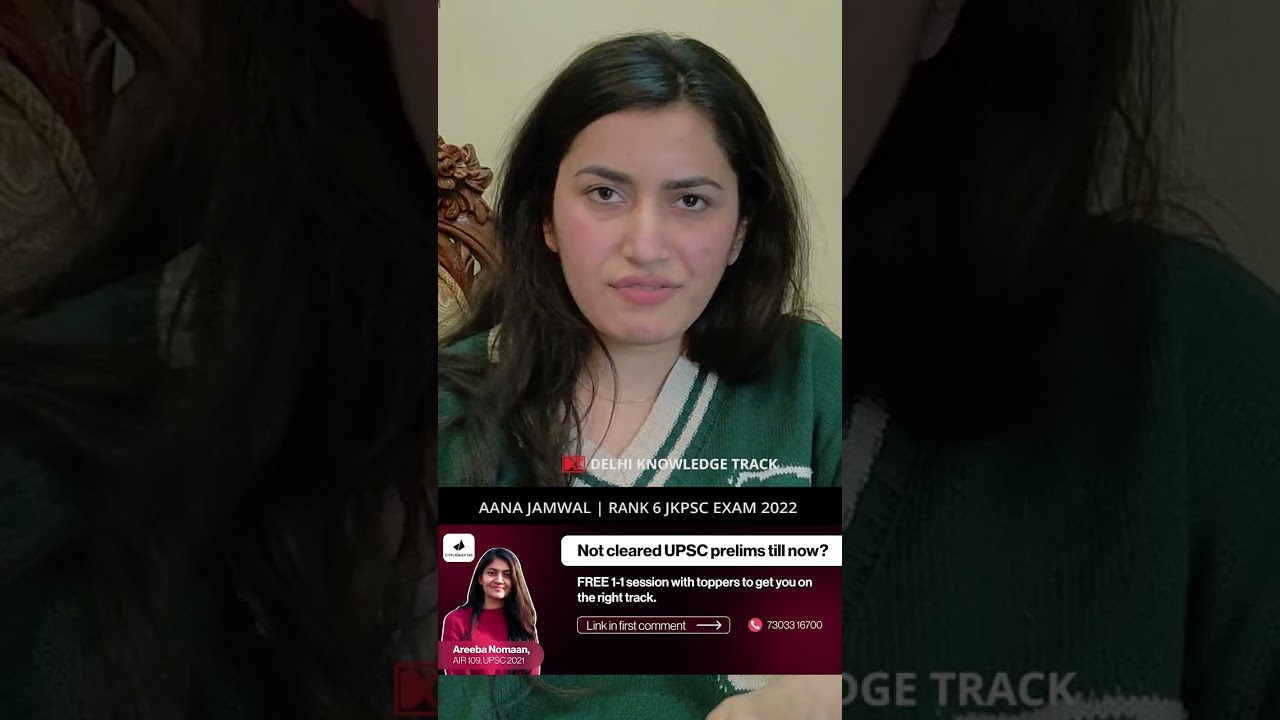 Rank 6 Aana Jamwal JKPSC Exam 2022 | Strategy & Resources For GS 1 Paper