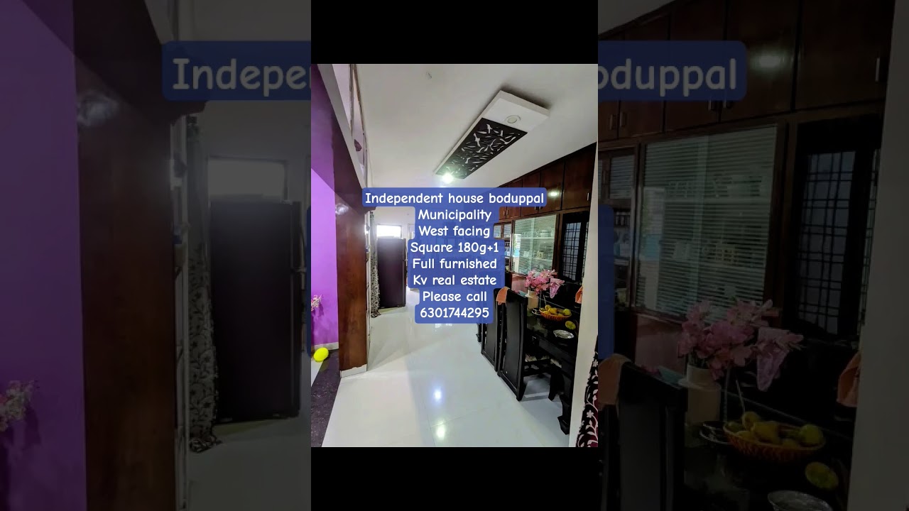 independent house boduppal west facing sqrds 180g+1 car parking loan full furnished kv