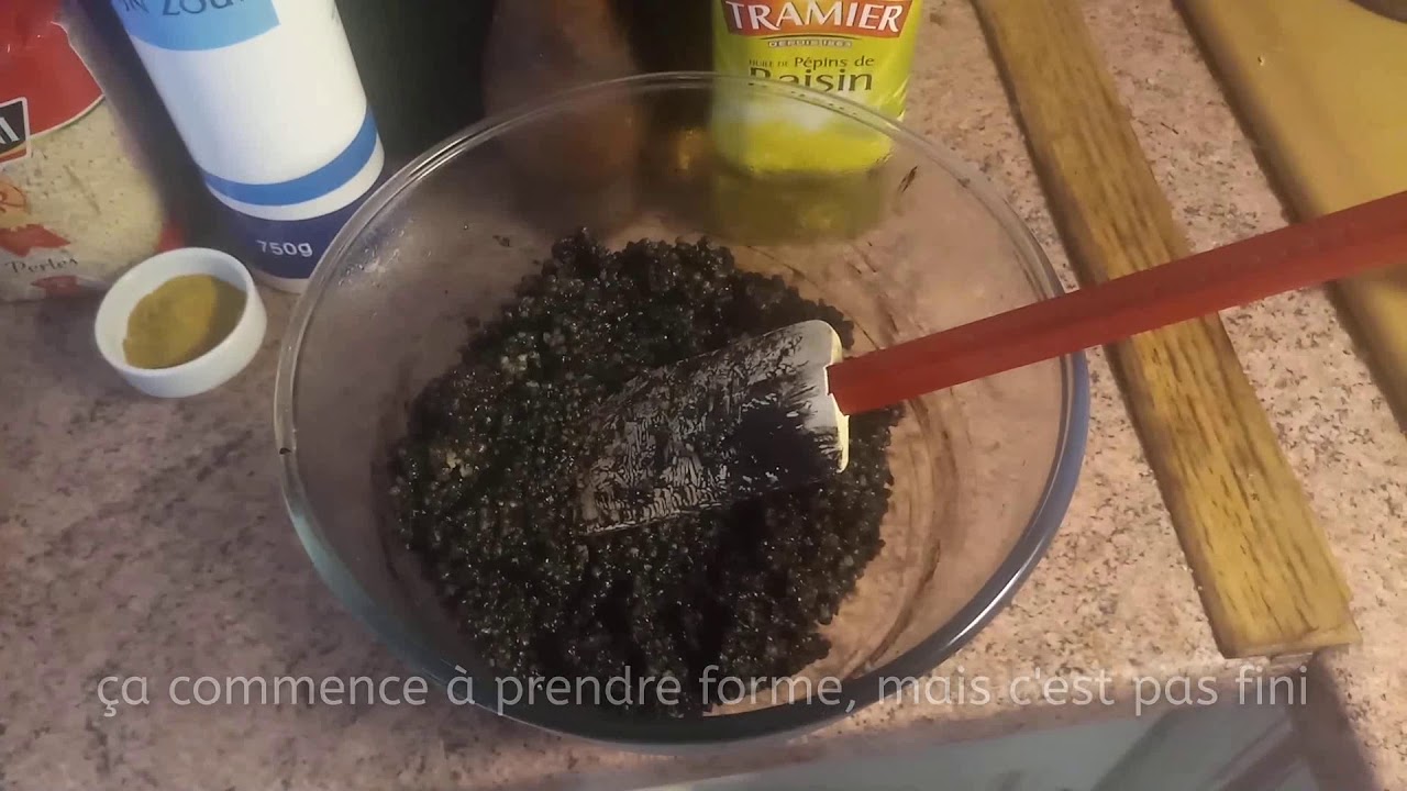 Joues de raie sur lit de faux caviar