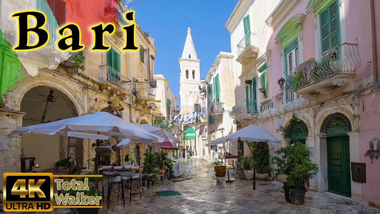 Bari, Italy 4K Walk: Peaceful Morning at Adriatic Sea, Medieval Vecchia & Charming Puglia Sounds