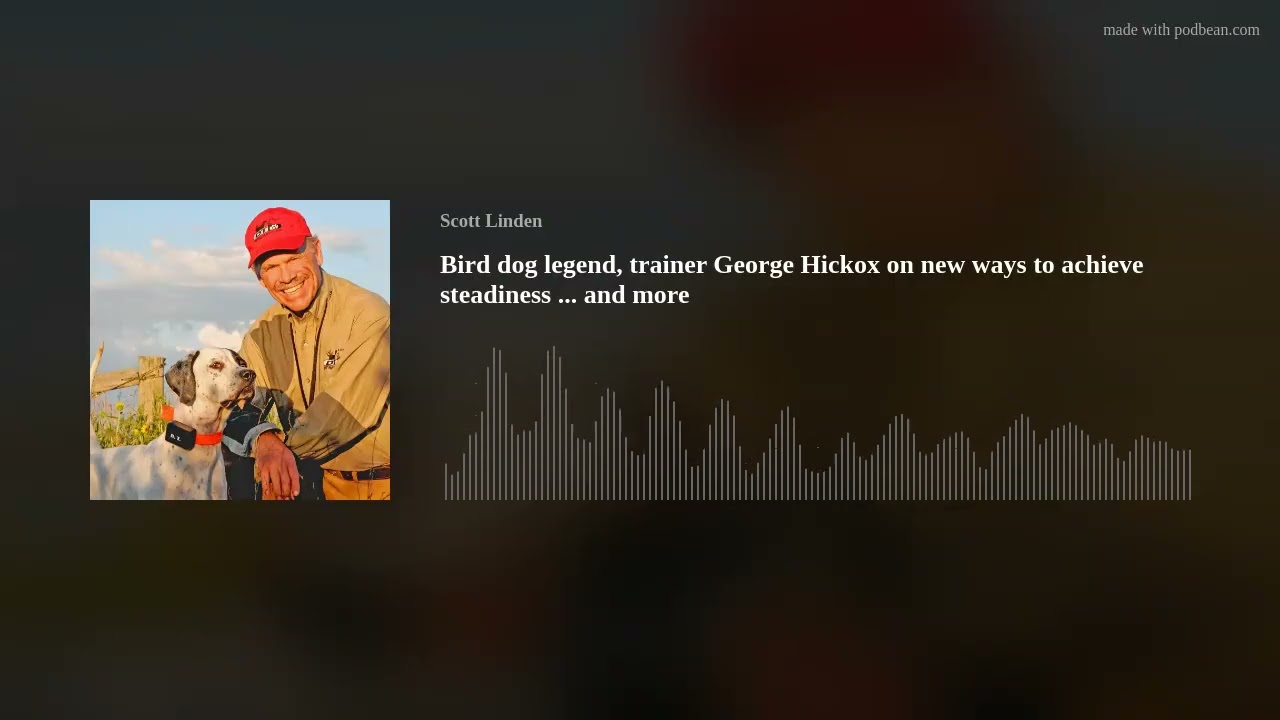 Bird dog legend, trainer George Hickox on new ways to achieve steadiness ... and more