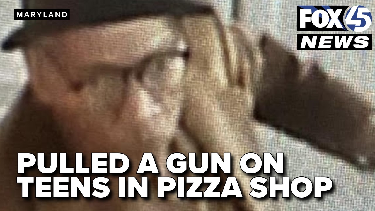 Manhunt underway after police say suspect pulled a gun on teens in a pizza shop