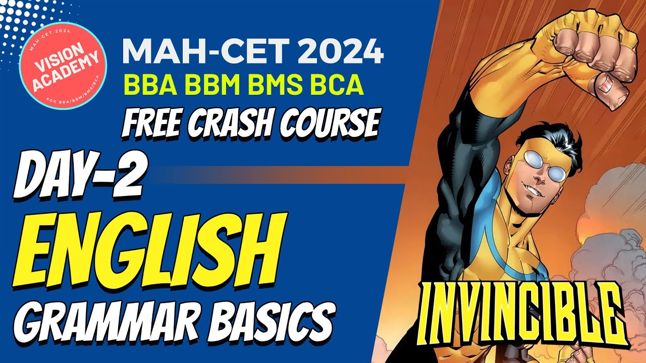 English Grammar Basics for Additional CET Crash Course Day-2 🔥 MAH CET for BBA BMS BBM BCA